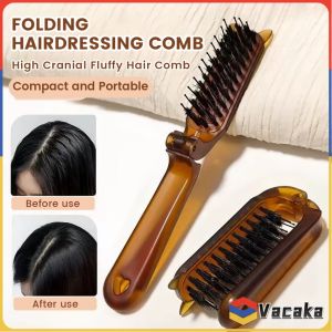 Vacaka Foldable Hairdressing Comb with Nylon Bristles for Straight/Curly/Long/Short/Thick/Thin Hair Multifunctional Portable Travel Hair Styling Tool for Weddings Parties Travel Home Hotel School Office Strong and Durable