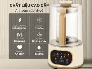 Máy làm sữa hạt SEKA E500 có lồng chống ồn Dung tích 1.5L đa chức năng nấu tự động Bảo hành 12 tháng