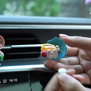 4 Mảnh Dễ Thương cô gái cầm ô đồ trang trí xe nhựa thủ công bức tượng nhỏ cho vật trang trí xe hoặc quà tặng cho