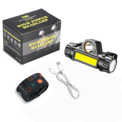 ไฟฉายคาดหัว Outdoor ไฟฉายชาร์จไฟ LED ไฟหน้ามัลติฟังก์ชั่น USB Rechargeable Headlight