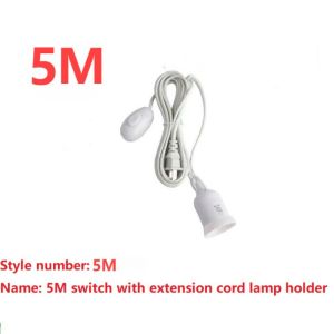 10m Extension Cord Lamp Holder with Switch LED Bulb Extension Light Socket Tricolour E27 Bulb 6500k Bulb
