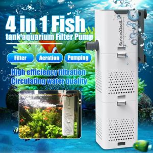 4 In 1 ปั๊มออกซิเจน เครื่องกรองน้ำตู้ปลา ปั๊มน้ำตู้ปลา ตัวกรอง เครื่องสูบน้ำ กร้องน้ำตู้ปลา ถังเก็บน้ำ ออกซิเจนภายใน