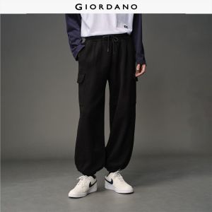 Giordano Men Fleece lined elastic waist cargo joggers Free Shipping 12115054