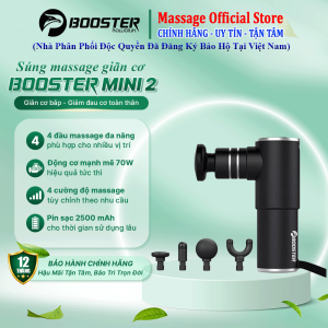 Súng massage cầm tay Booster MINI LS - Pin sạc 6 đầu cải tiến công suất 85W cho lực đấm mạnh mẽ giãn cơ nhanh