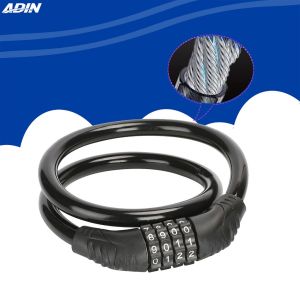 ล็อคจักรยาน สายล็อคอเนกประสงค์ สายล็อคจักรยาน สายล็อครหัส4ตัว กุญแจล็อคมอไซ