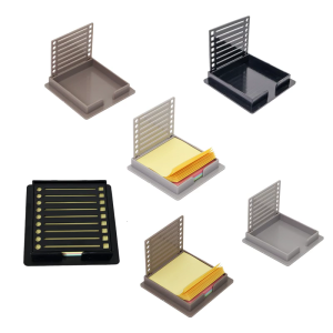 Sticky Note Dispenser Memo Pad Organizer Sticky Note Holder with Stencil Notepads Holder Office School Supplies