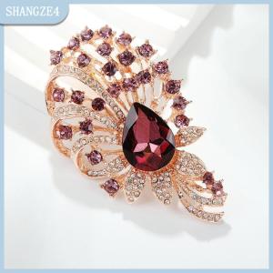 【SHANGZE4】 Cổ điển sang trọng Rhinestone tinh thể trâm cài cho phụ nữ quần áo áo trang sức accessries Quà Tặng