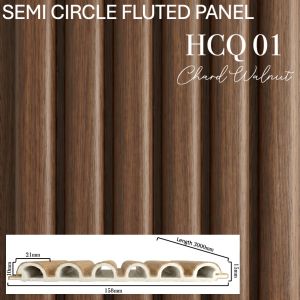 SG FOREVERGREEN | WPC Semi Round Fluted Wall Panel 3D Wood Panel Home Decor Feature Wall Board Indoor Decorative Slat Wood Effect Dinding Wainscoting Panel for Coffee Shop Restaurant Boutique Interior Design Projects DIY