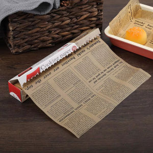1Roll Greaseproof Newspaper Baking Paper Retro English Newspaper Food Grade Grease Paper Baking Paper Wax Paper