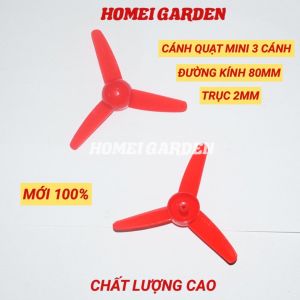Cánh quạt ba cánh mini đường kính 80mm trục 2mm màu đỏ - HM0042