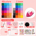 DIY Perler Beads Fuse Beads Kit DIY for Kids Adults 3D Puzzle Set Toy 2.6mm Mini Fuse Beads Kit for Crafts Fuse Beading KitMulticolored Iron DIY Fuse Beads 48 Colors. 