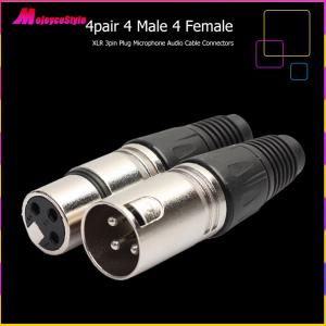 20pcs 3 Pin Audio Microphone Connector Socket Panel Mount Chassis 10 Male 10 Female XLR Adapter Zinc Alloy MIC Jack Plug
