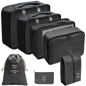 JUPITER FLY 7Pcs Set Travel Storage Bag Foldable Bags Waterproof Toiletries and Cosmetics Bag