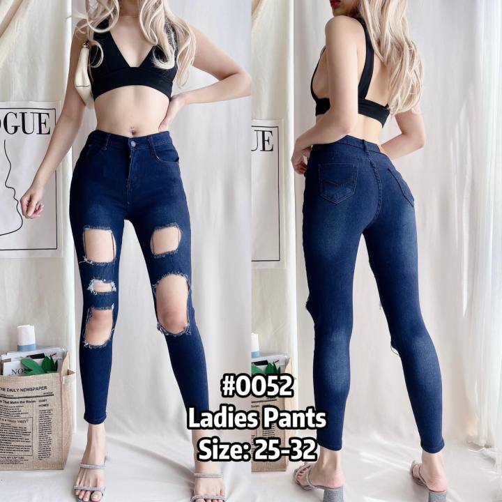 Tattered Ripped Skinny Jeans for Ladies Pants BESTSELLER 0835