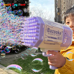 69 Holes Bubble Water Soft Bullet Blaster Toy Automatic Bubbles Machine Water Soft Bullet Blaster Toys Launcher Shape Blower Soap Toys for Kid Bubble Machine Party Supplies