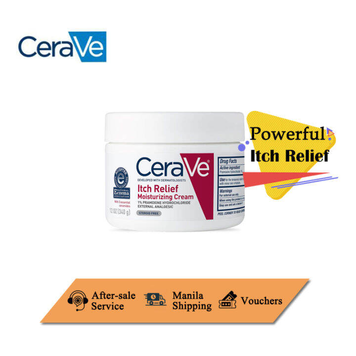 Cerave Itch Relief Moisturizing Cream 12 Oz Dry Skin Itch Relief Cream With Pramoxine 7128