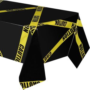 Irenare 3 Pcs Halloween Construction Birthday Party Supplies Plastic Caution Tape Construction Table Cloth Rectangular Tablecloth Themed Table Cover Decoration for Boy Halloween 54 x 108 In