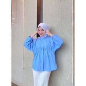 Terbaru Blouse Aiko // Atasan Kemeja Polos Wanita Model Terbaru Serut Depan // Kemeja Fashion Wanita Bahan Premium // Style Hijab Kemeja Cewek Kekinian Model Simple