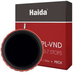 Haida 67mm 72mm 77mm 82mm PRO II MC CPL-VND 2 in 1 Filter Variable Neutral Density Adjustable ND8-128 3-7 Stops and CPL polarizer 2-In-1 filters optical glass for Camera Lens