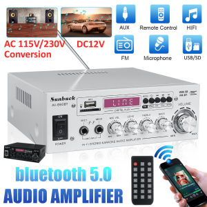 📢Malaysia spot📢 SUNBUCK Original 2000W 2 Channel bluetooth Power  Amplifier 660BT Home Car Stereo Audio AUX FM Radio SD+USB+2Mic  220V+DC12V Home Theatre FM Radio AMP USB  Audio Karaoke Wireless MIC Stereo Home Car