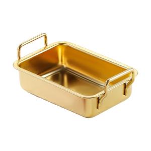 Rectangle Shape Cake Pan with Handle Stainless Steel Oven Tray Dishwasher Safe Baking Sheet for Kitchen Use