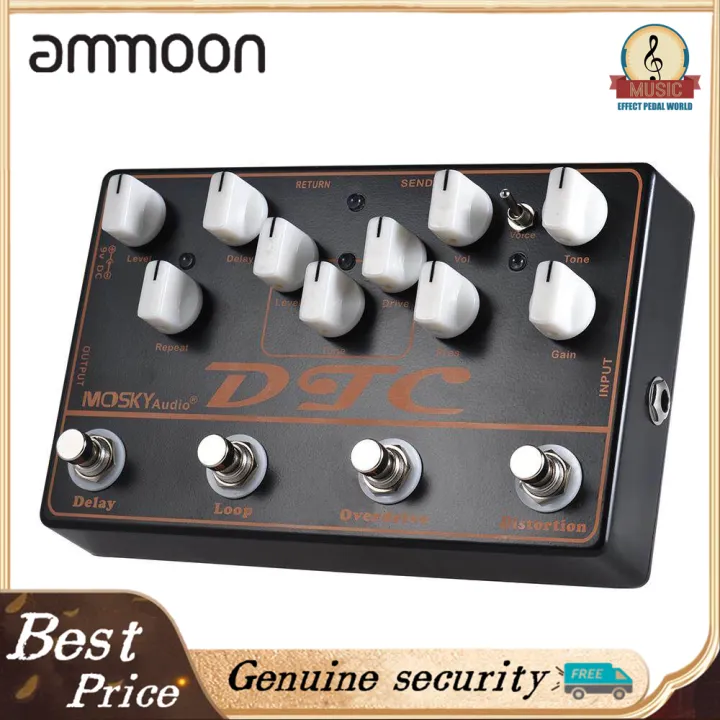 MOSKY DTC 4-in-1 Electric Guitar Effects Pedal Distortion +