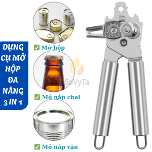 Dụng Cụ Mở Nắp Lon & Chai Đa Năng Inox Cao Cấp -Kềm Mở Nắp Lon Mở Chai Inox Chống Gỉ 3 Trong 1 -Dụng Cụ Mở Lon Inox Cứng Cáp – Tiện Lợi Cho Nhà Bếp