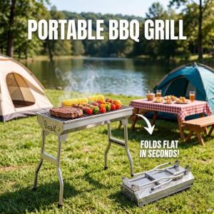Portable Foldable Barbecue Grills Stainless Steel Barbecue Grill BBQ Wood Charcoal Grill
