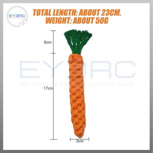 Cotton Braided Carrot-shaped Pet Chewing Toy Rope Tug Toy for Cats & Dogs Eco-Friendly Natural Materials Interactive Play Healthy Chewing Habits