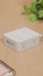 Surge Protector Power Board  - HANYCONY 8  Socket  4  个  USB (2  个  USB C)  Charging Port  Multi-Plug Socket Extender 5  Feet ( about  1.8  Rice ) Braided Extension Cord  Flat Plug Wall Mounted Desktop Charging Station  Suitable for Home Office  ETL
