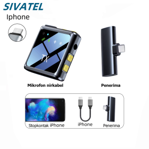 Nirkabel Lavalier Mic Portabel Audio Video pembuatan Rekaman Wireless Microphone HP Klip Untuk IPhone Android