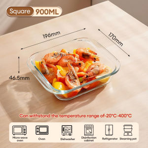 LXL Thickened Glass Baking Tray Microwaveable Glass Baking Dish Oven Bakeware With Handle Ovenware
