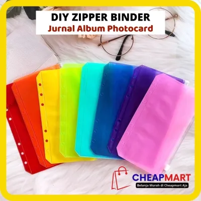 A5/A6 ZIPPER REFILL BINDER Full color Ring zipper ziplocker Lubang 6 PVC Diary Notebook