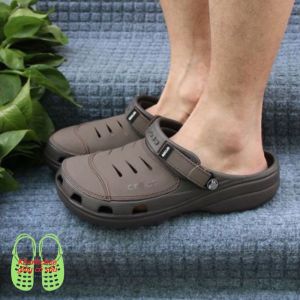 Dép sục Cross Yukon Mesa Clog nam dạng sục phối da đế chống trơn trợtfull box màu nâu