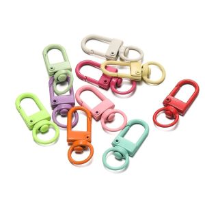 10Pcs Claw Hook U-Shaped Candy Color Keychain Metal Lobster Clip Car Matching Keychain