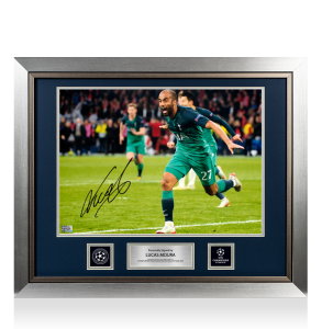 Lucas Moura Official UEFA Champions League Signed and Framed Tottenham Hotspur Photo: Iconic Semi Final Goal vs Ajax
