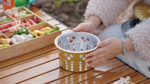 Portable Camping Cookware Set – Lightweight Outdoor Aluminum Pot Basin with Mini Alcohol Stove for Solo Travel