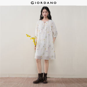 Giordano Women Women V Neck Dress Free Shipping 18466306