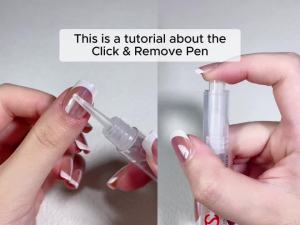 Curvlife 10g Semi Solid Nail Glue Gel with 5ml Nail Glue Remover Pen No Need for Uv Light Valentines Day Gifts Gel Glue for Press On Nails Click&Remove Pen