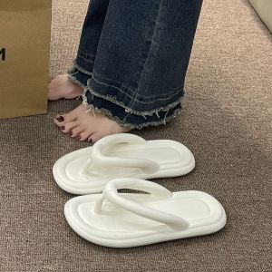 Cute Slippers Women Summer Outside Wear Flip Flops 2024 New Height-Increasing Thick-Soled Cushioned Beach Flip-Flops