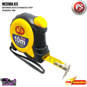 ATS Meteran 10M x 25mm – Pita Pengukur Otomatis Mengunci / Meteran Tukang Bangunan Panjang 10 METER Karet Ergonomis Anti Slip