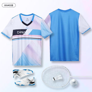 [ Free Shipping ] Badminton uniform set for men and women custom-made for children quick-dry short-sleeve team uniforms for table tennis and volleyball