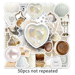 50pcs INS Style White Cartoon Sticker Small Fresh Nordic Style Cute Personality Creative Graffiti Waterproof Sticker