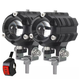 60W Yellow / White Universal Motorcycle Waterproof Mini Driving Lights High And Low Yellow / White LED Aniti Fog For Cars / Motorcycle Spotlights