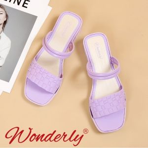 713-2 [WONDERLY] Sandal Wedges Jelly Wanita Sendal Selop Karet Sepatu Tali Kepang Sepatu Tali Rajut