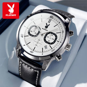 PLAYBOY official authentic brand original mens watch waterproof luxury fashion casual multi-functional luminous calendar quartz watch strap gift for boyfriend