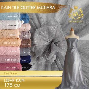 Kain Tile Tulle Bahan Mutiara Glitter Per Meter dan Per 0.5 Meter LEBAR 175 cm Bahan Gamis Kebaya Mewah Murah
