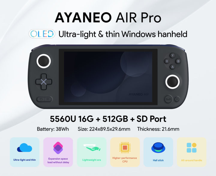 Ayaneo Air Pro AMD Ryzen 5 5560U 16GB RAM 512GB SSD (Black) | Lazada  Singapore