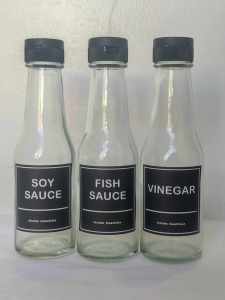 Bottle for Condiments glass/150mL/3bottles/WATERPROOF STICKER