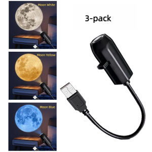 3/10 In 1 Patterns USB Star Moon Projector Lamp 360° Adjustable Rotating Galaxy Bedroom Night Light
